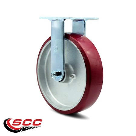 Service Caster 8 Inch Poly on Aluminum Wheel Rigid Caster with Roller Bearing SCC-30R820-PAR